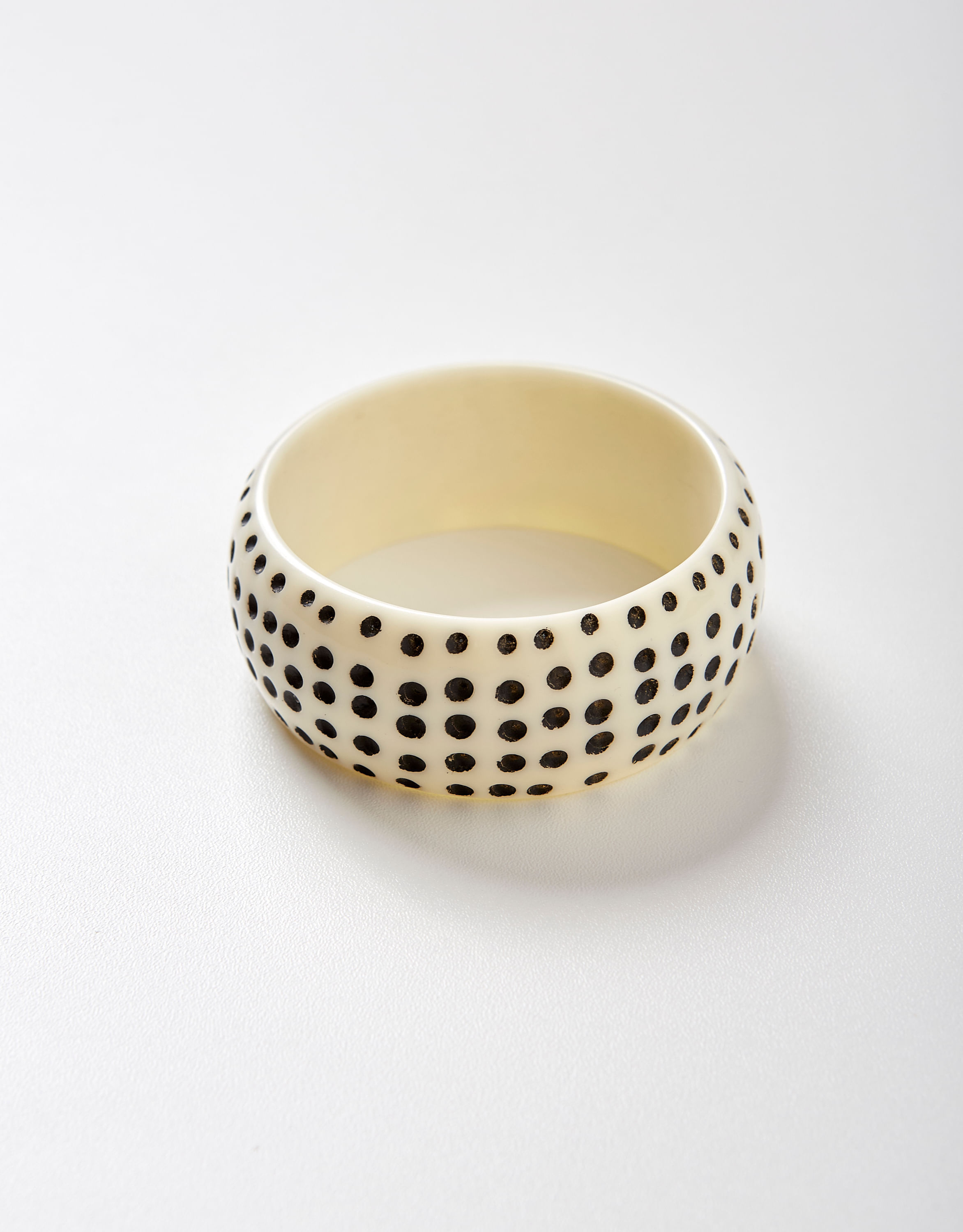 Bracelete Resina Dots Zinzane Off White