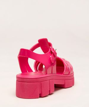 sandália infantil de plástico tratorada pink