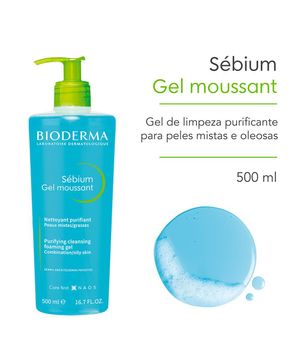 Bioderma Sébium Moussant Gel de Limpeza Facial 500ml