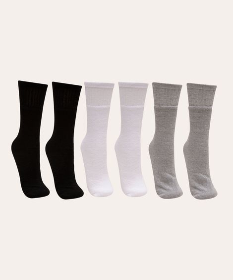 kit de 6 pares de meias masculinas cano longo colorida