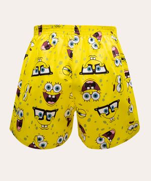 samba canção em algodão bob esponja amarelo