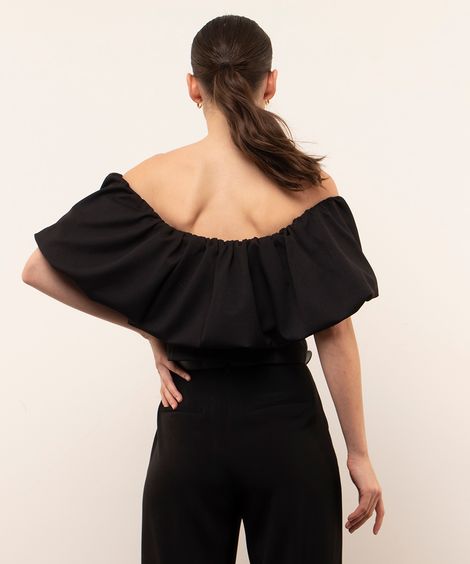 blusa ombro a ombro mindset preto