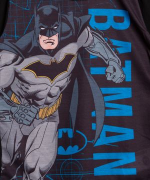 camiseta infantil manga curta batman preto