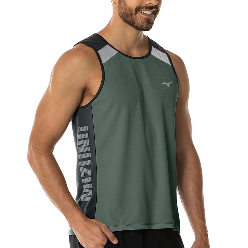 Regata de Treino Masculina Mizuno Soul Fit Fresh 2 Verde Menor preço em Regata de Treino Masculina Mizuno Soul Fit Fresh 2 Verde