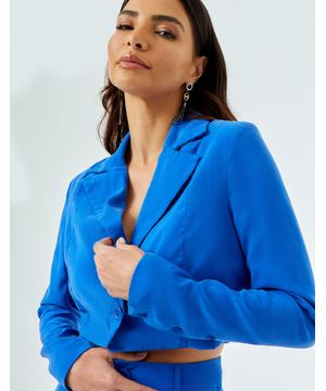 Blazer Cropped Zinzane Azul