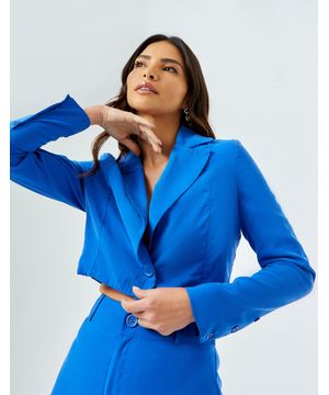 Blazer Cropped Zinzane Azul