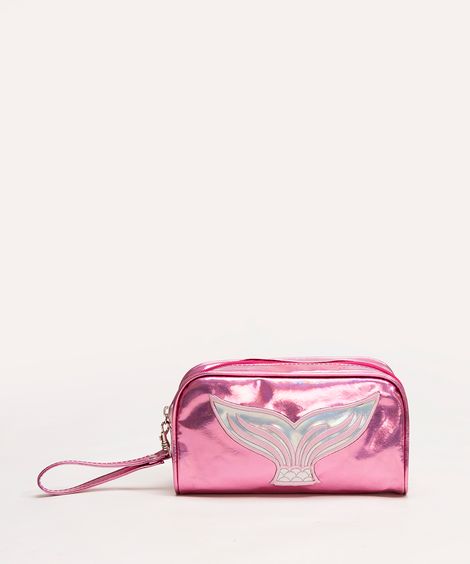 nécessaire infantil metalizada sereia pink