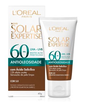 Protetor Solar Facial L'Oréal Paris Solar Expertise Antioleosidade FPS 60 Cor Negra 40g Único