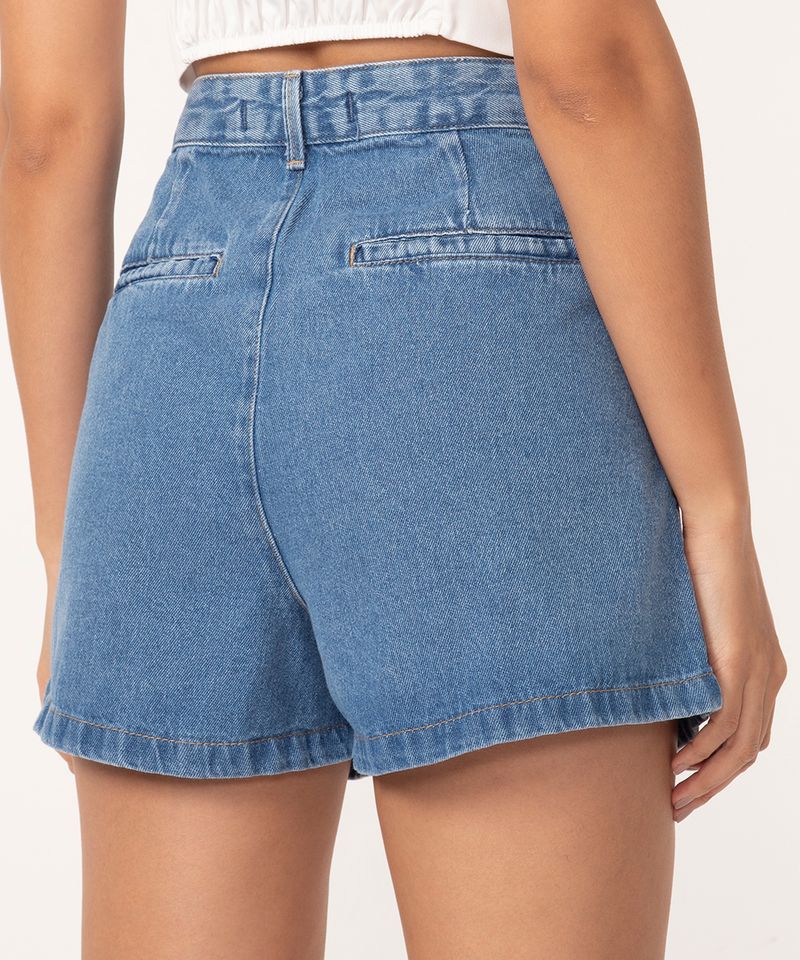 Short com Elastano Prega - Xica Jeans