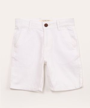 bermuda infantil alfaiataria com linho off white