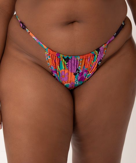 biquíni calcinha tanga string plus size areia cosmo com proteção uv50 preto