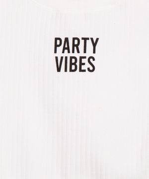 conjunto infantil com short saia party vibes off white