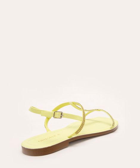rasteirinha tiras brilho oneself amarelo