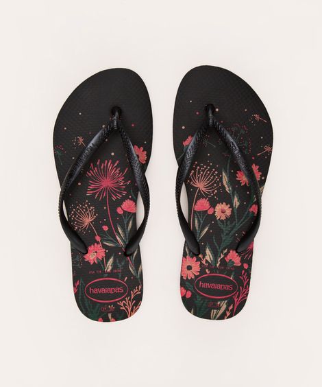 chinelo slim organic havaianas preto