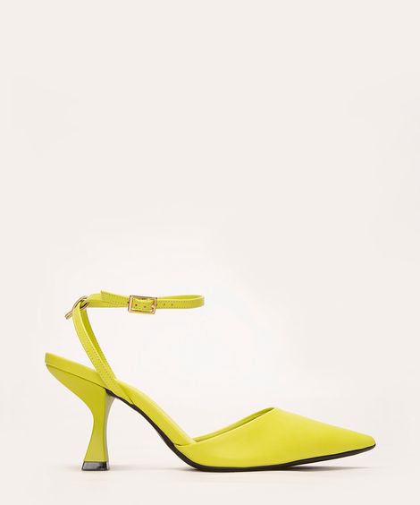 scarpin bico fino salto baixo oneself verde lima