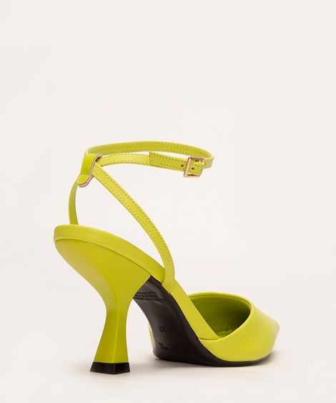 scarpin bico fino salto baixo oneself verde lima