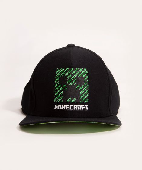 boné infantil aba reta minecraft preto