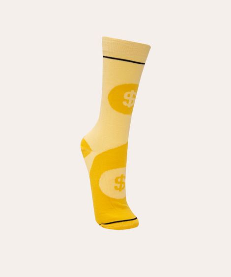 meia cano alto money  amarelo