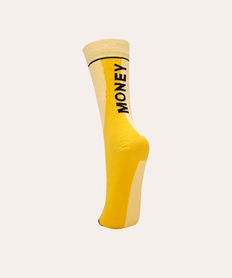 meia cano alto money  amarelo