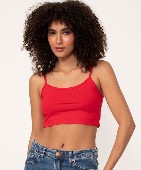regata cropped básica alça fina decote redondo cereja