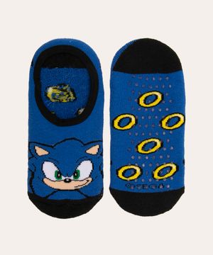 meia infantil antiderrapante sonic azul