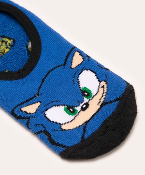 meia infantil antiderrapante sonic azul