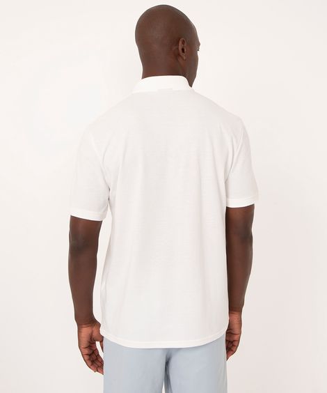 polo comfort com botões off white