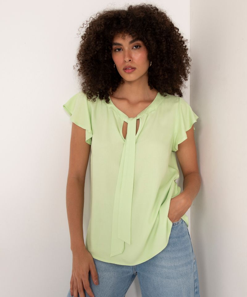 Modelo de blusa de viscose hot sale com manga