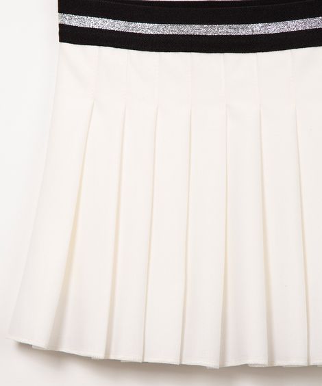 saia infantil de malha com pregas off white