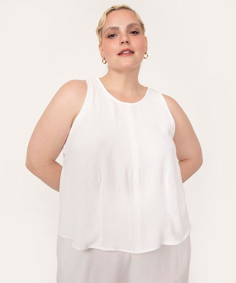 regata plus size recortes off white