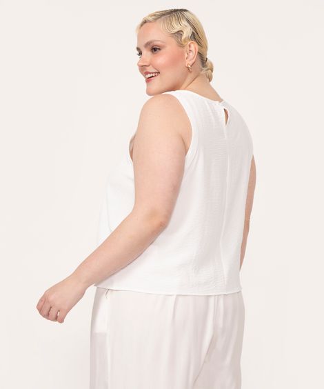 regata plus size recortes off white