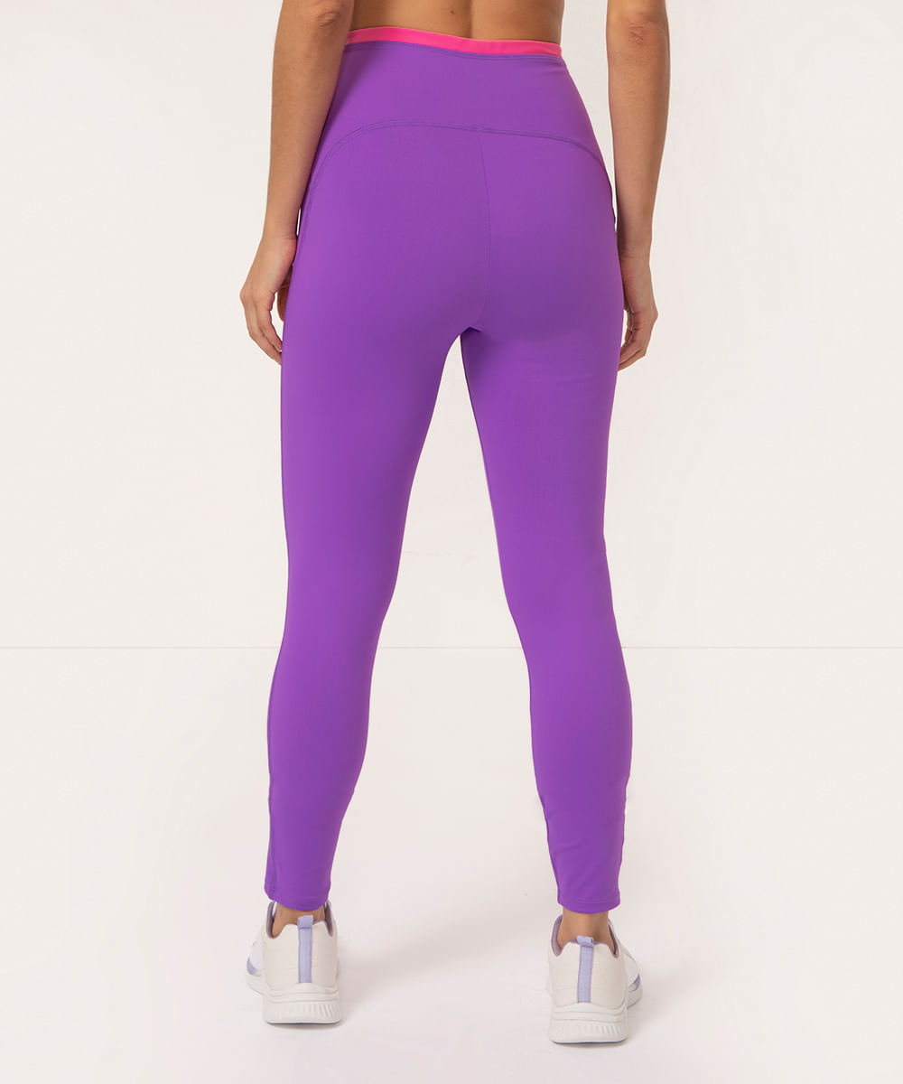 calça legging com recortes esportiva ace roxa