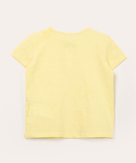 camiseta infantil manga curta com bolso amarelo