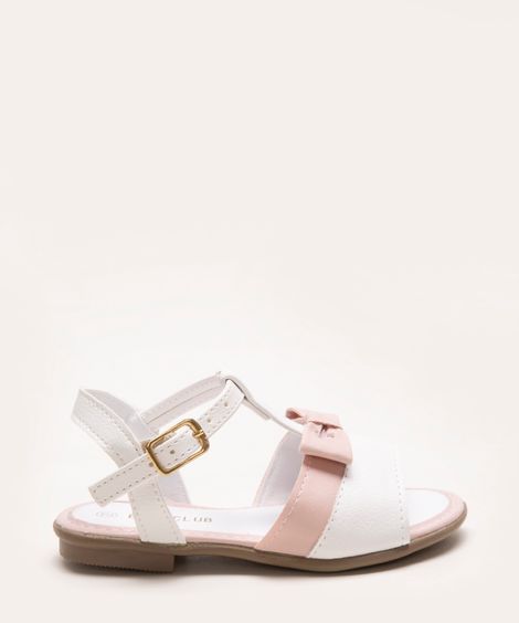 sandália infantil laço  branco