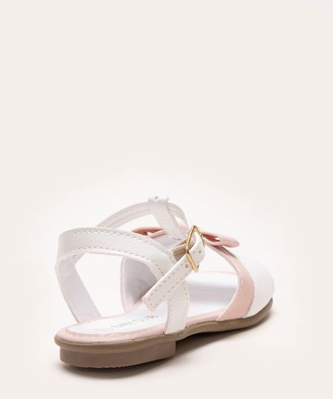sandália infantil laço  branco