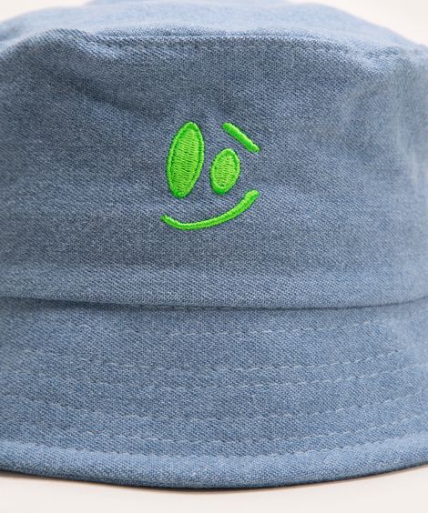 chapéu bucket juvenil smile azul claro