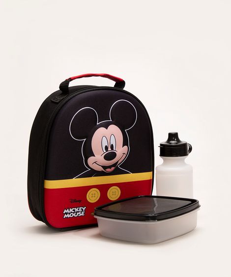 Lancheira Térmica Escolar Infantil Mickey Mouse Preta