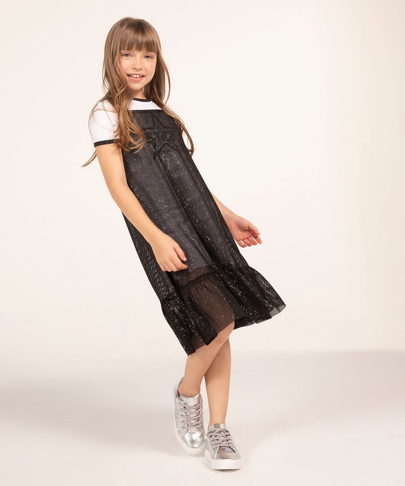 Vestido branco infantil store c&a