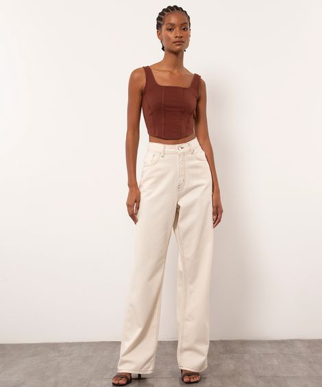 calça de sarja copenhagem mindset off white