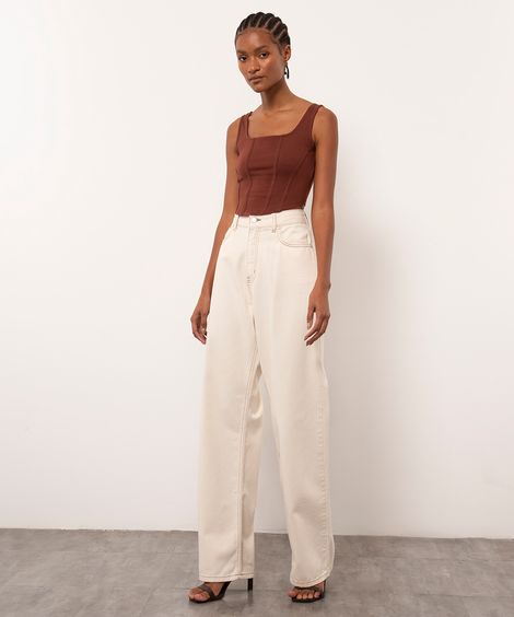 calça de sarja copenhagem mindset off white
