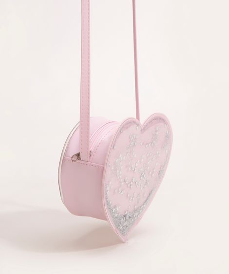 bolsa infantil coração brilho multicor