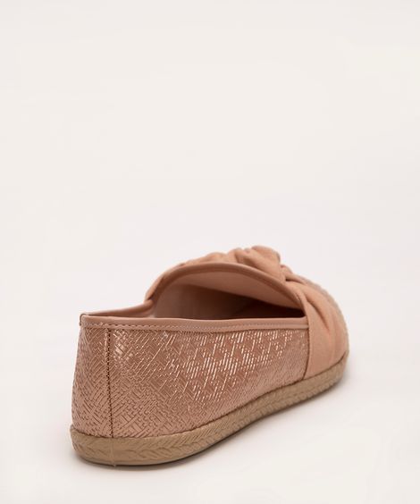 slipper com nó moleca bege