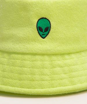 chapéu bucket atoalhado extraterrestre verde neon