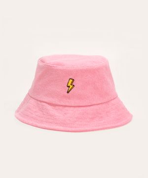 chapéu bucket atoalhado raio rosa
