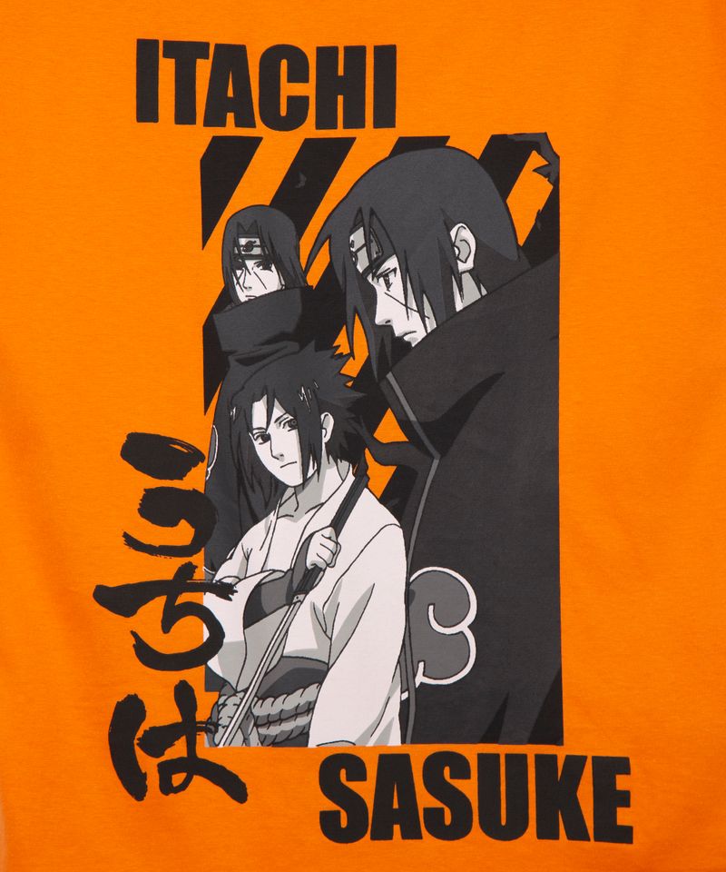 Camiseta Infantil Menino Manga Curta Naruto Com Estampa Sasuke