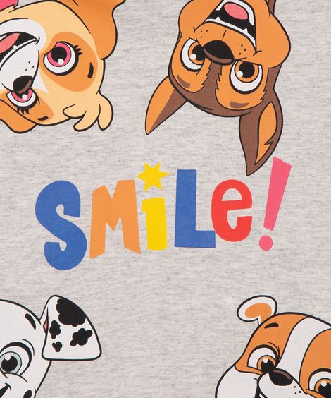 pijama infantil manga curta patrulha canina cinza mescla