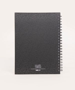 caderno capa dura com espiral naruto preto