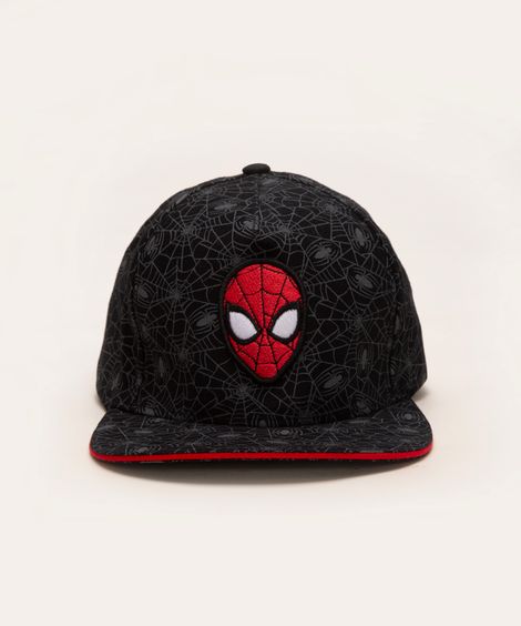 boné infantil aba reta homem aranha preto