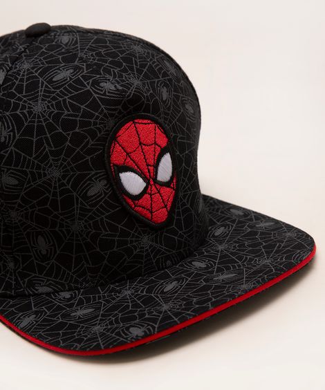 boné infantil aba reta homem aranha preto