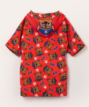 roupão infantil patrulha canina vermelho